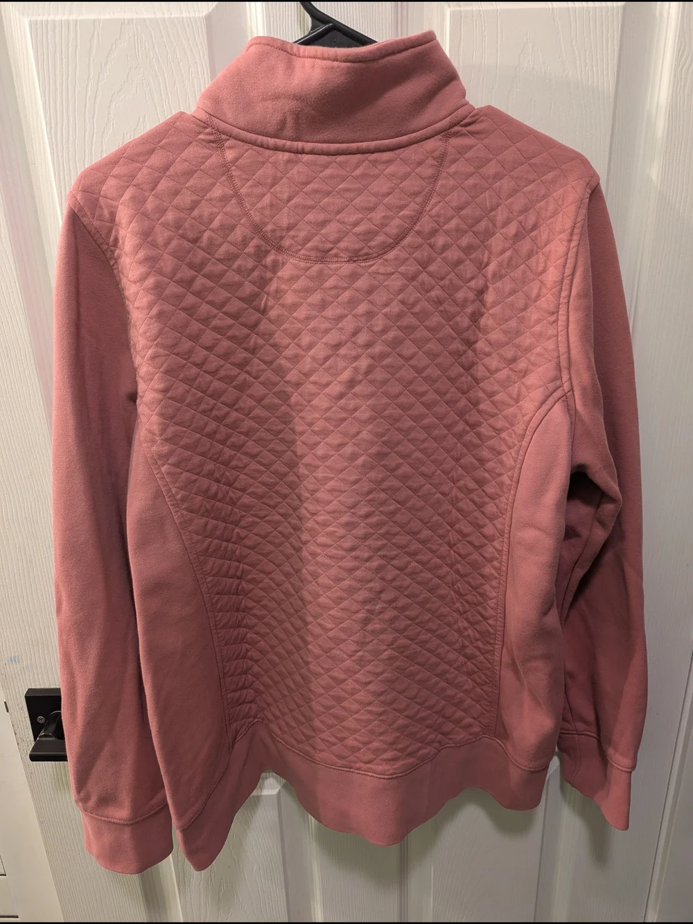 L.L.Bean Quilted Pullover Sweatshirt in Rose Pink - Picture 5 of 9